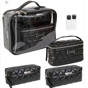 Joan & David Quilted Teardrop 4 Piece Toiletry Travel Bag Set